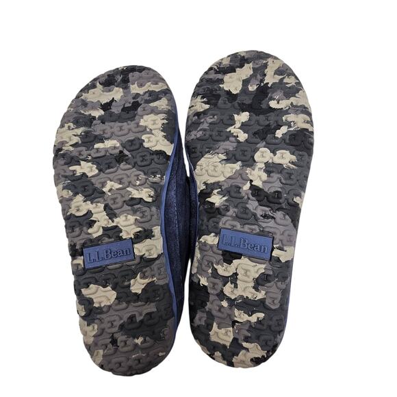 LL Bean Men's Mountain Slippers Carbon Navy Suede Fleece-Lined Size 10 - Picture 7 of 8